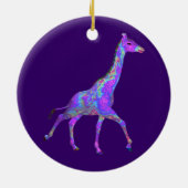 Sparkling Hippie Style Lila Giraffe Keramikornament (Hinten)