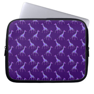 Sparkling Hippie Style Lila Giraffe Laptopschutzhülle