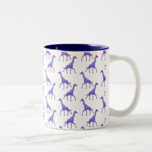 Sparkling Hippie Style Lila Giraffe Zweifarbige Tasse