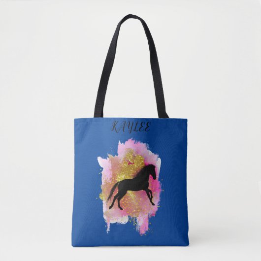 SPARKLING HORSE TOTE BAG PERSONALISIERT. TASCHE (Vorderseite)