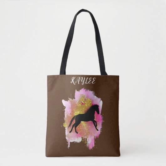 SPARKLING HORSE TOTE BAG PERSONALISIERT. TASCHE (Vorderseite)