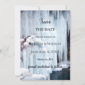Sparkling Ice Winter Wedding Save the Date Card (Rückseite)