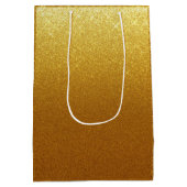 Sparkling Imitate Gold Glitzer Mit Monogramm Mittlere Geschenktüte (Rückseite)