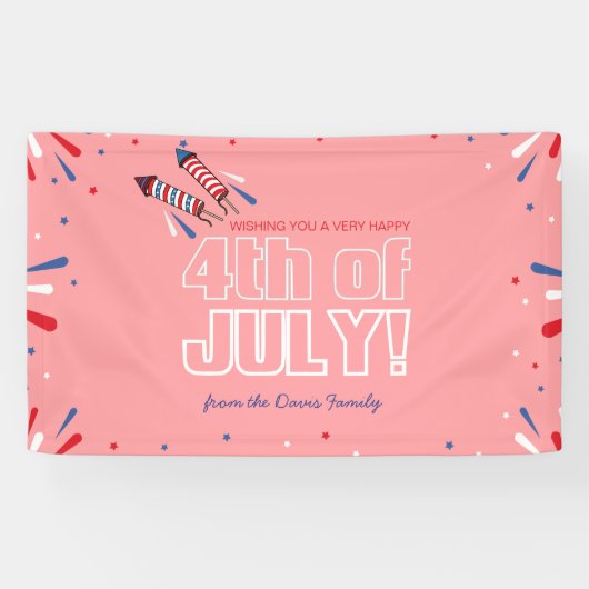 Sparkling Independence Day Holiday Postcard Banner (Horizontal)
