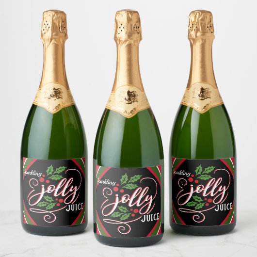 Sparkling Jolly Juice Weihnachten Sparkling Wine B Schaumweinetikett (Flaschen)