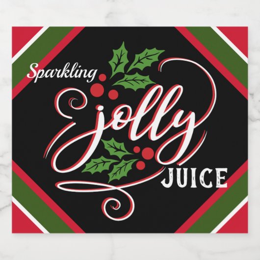 Sparkling Jolly Juice Weihnachten Sparkling Wine B Schaumweinetikett (Einzelnes Label)