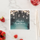 Sparkling Lights Palm Trees Elegant Beach Weißding Serviette (Beispiel)