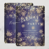 Sparkling Luxus Corporate Holiday Party Violett Einladung (Vorne/Hinten)