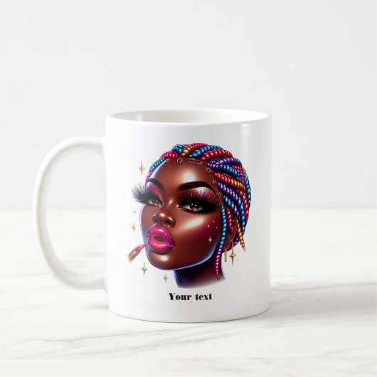 Sparkling Melanin Chic American Urban Kaffeetasse (Links)
