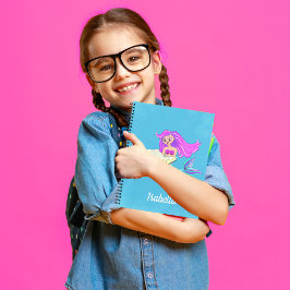 Sparkling Mermaid mit Eyeglassenname lesen Notizblock