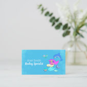 Sparkling Mermaid Reading Books Business Card Visitenkarte (Stehend Vorderseite)
