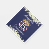 Sparkling Navy Blue Quinceanera Serviette (Ecke)