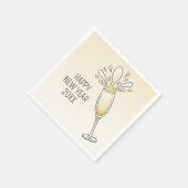 Sparkling New Year Champagne Glass Serviette (Ecke)