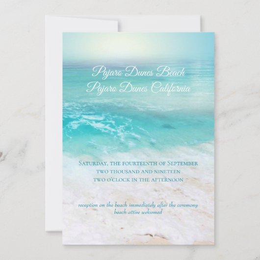 SPARKLING OCEAN WASSER Hochzeit Einladung (Rückseite)