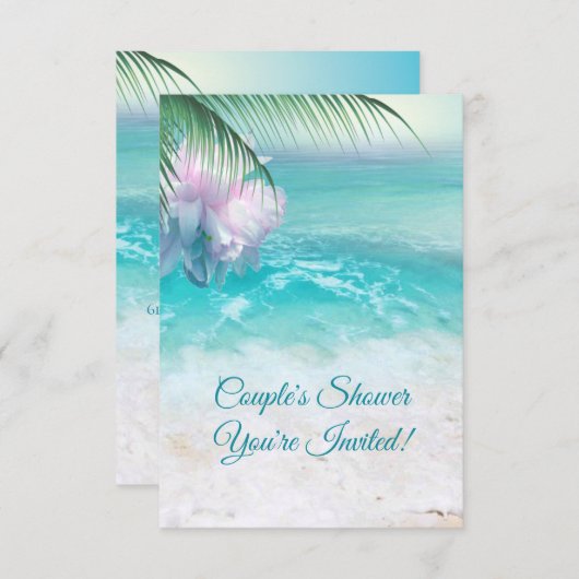 SPARKLING OCEAN WATERS Couple's Dusche Einladung (Vorne/Hinten)