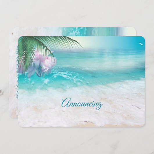 SPARKLING OCEAN WATERS Hochzeitsankündigung Save The Date (Vorne/Hinten)