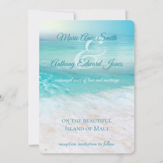SPARKLING OCEAN WATERS Hochzeitsankündigung Save The Date (Rückseite)