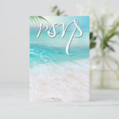 SPARKLING OCEAN WATERS UAWG Wedding RSVP Karte (Stehend Vorderseite)