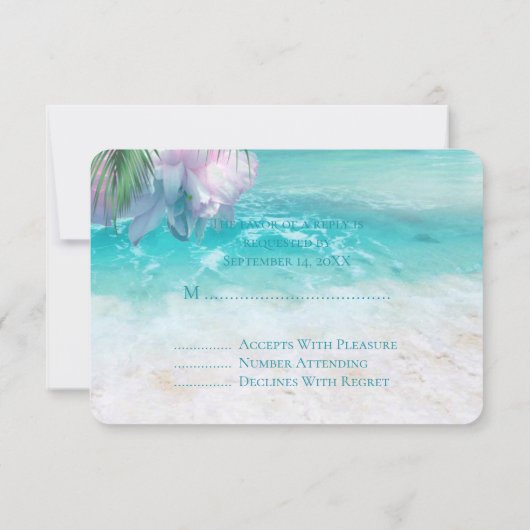 SPARKLING OCEAN WATERS UAWG Wedding RSVP Karte (Rückseite)