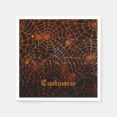 Sparkling Orange Spider Webs Napkins Serviette (Vorderseite)
