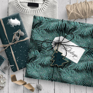 Sparkling Palm Blätter Muster Aquamarin ID831 Geschenkpapier