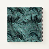 Sparkling Palm Blätter Muster Aquamarin ID831 Notizblock (Rückseite)