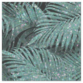 Sparkling Palm Blätter Muster Aquamarin ID831 Stoff (Nahaufnahme)