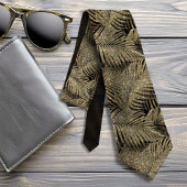 Sparkling Palm Blätter Muster Gold ID831 Krawatte