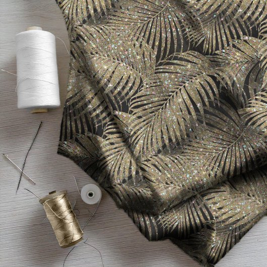 Sparkling Palm Blätter Muster Gold ID831 Stoff