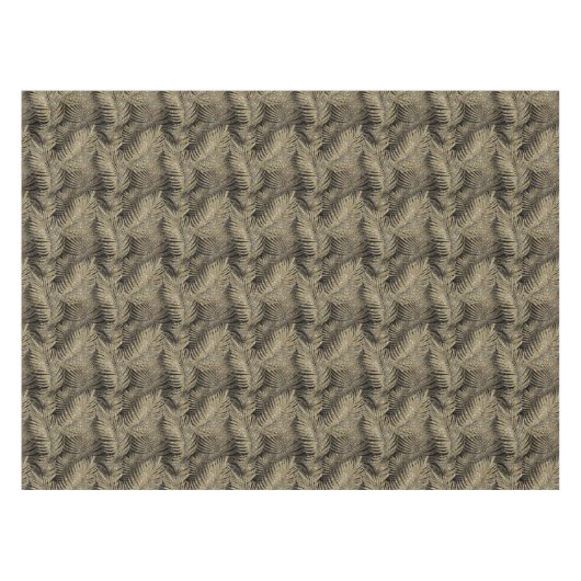 Sparkling Palm Blätter Muster Gold ID831 Tischdecke (Vorderseite (Horizontal))