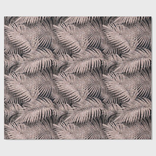 Sparkling Palm Blätter Muster Rose Gold ID831 Geschenkpapier (Flach)