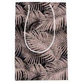 Sparkling Palm Blätter Muster Rose Gold ID831 Mittlere Geschenktüte (Vorderseite)