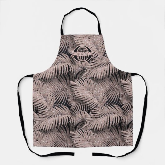 Sparkling Palm Blätter Muster Rose Gold ID831 Schürze (Vorderseite)