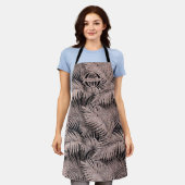 Sparkling Palm Blätter Muster Rose Gold ID831 Schürze (Getragen)