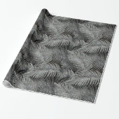 Sparkling Palm Leaves Pattern Silver ID 831 Geschenkpapier (Ungerollt)