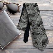 Sparkling Palm Leaves Pattern Silver ID 831 Krawatte