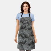 Sparkling Palm Leaves Pattern Silver ID 831 Schürze (Getragen)