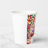 Sparkling Pastel Candyland Geburtstag Pappbecher (Rechts)