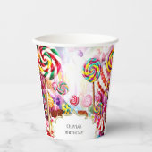 Sparkling Pastel Candyland Geburtstag Pappbecher (Vorderseite)