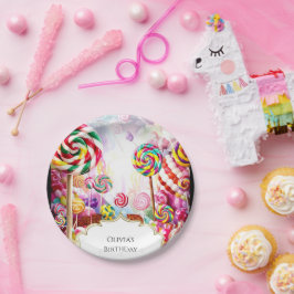 Sparkling Pastel Candyland Geburtstag Pappteller