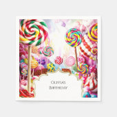 Sparkling Pastel Candyland Geburtstag Serviette (Vorderseite)