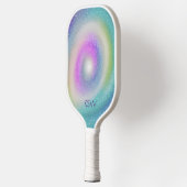 Sparkling Pastel Galaxy mit Monogramm Pickleball Schläger (Links)