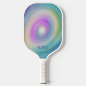 Sparkling Pastel Galaxy mit Monogramm Pickleball Schläger (Vorderseite)
