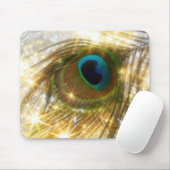 Sparkling Peacock Feather Mousepad (Mit Mouse)