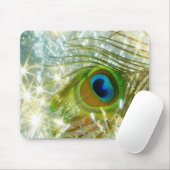 Sparkling Peacock Feather Mousepad (Mit Mouse)
