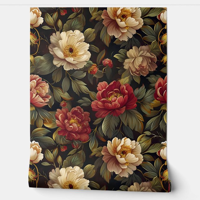 Sparkling Peony Weihnachten Tapete (Abrollen)