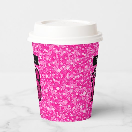 Sparkling Pink Glitzer Paper Cup Pappbecher (Links)