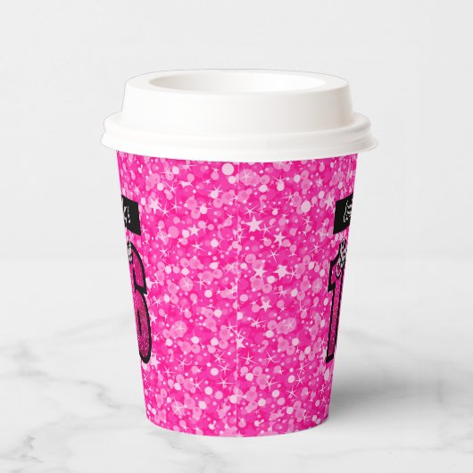 Sparkling Pink Glitzer Paper Cup Pappbecher (Rechts)