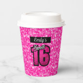 Sparkling Pink Glitzer Paper Cup Pappbecher (Vorderseite)