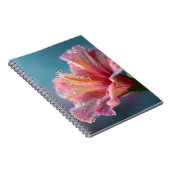Sparkling Pink Hibiskus Dew Bloom Art Notebook Notizblock (Rechte Seite)